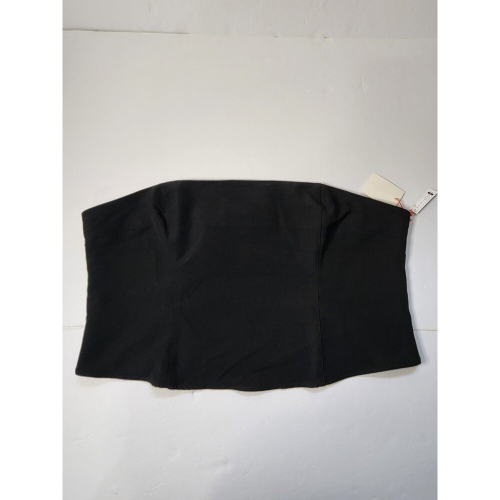 Open Edit Corset Strapless Tube Top Womens 3X Black Lined Smocked Back